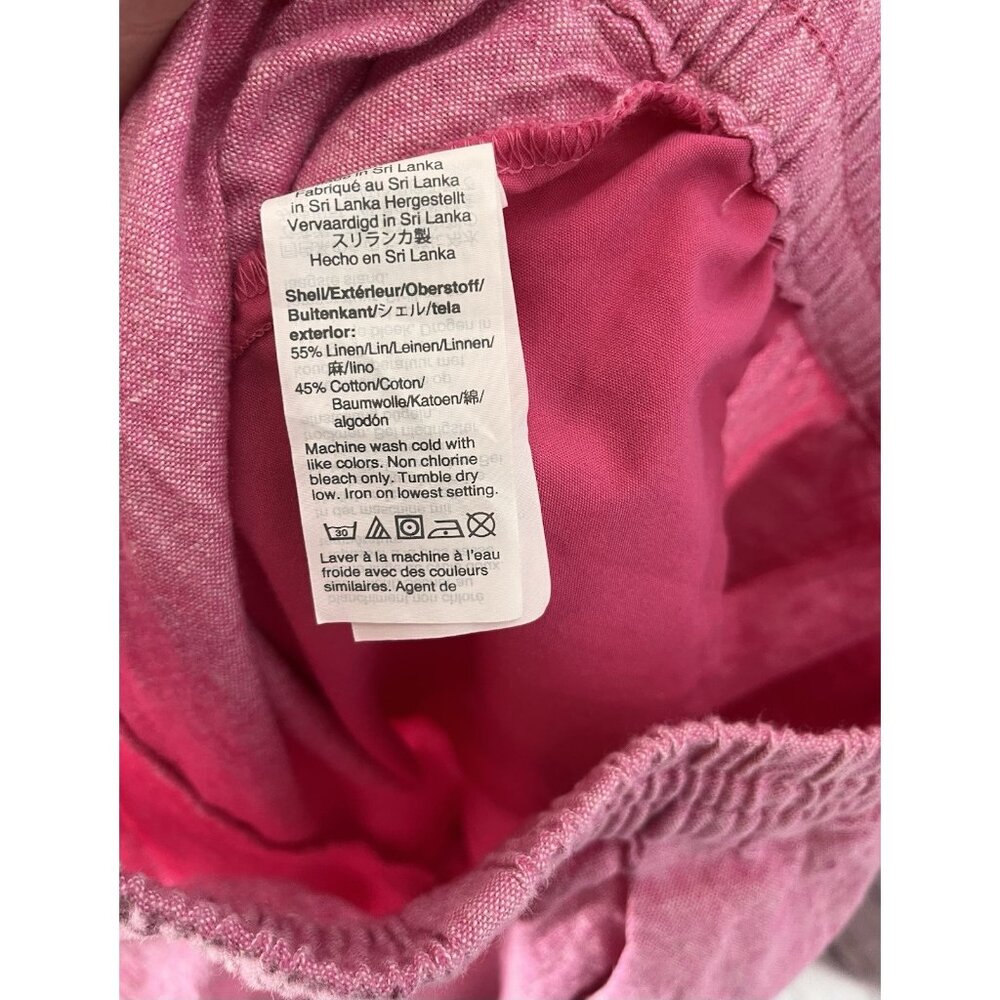 J.CREW Women's Heather Pink Linen Drawstring Crop Pants Size 12 - Picture 2 of 6
